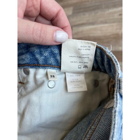 Reformation Crystal Rhinestone Front Denim Shorts Size 28 - Picture 5 of 6